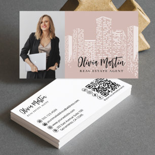 Professional Real Estate Photo QR Code Business Card