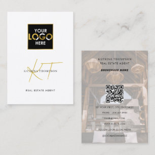 Professional Real Estate Photo Realtor Gold Logo Business Card