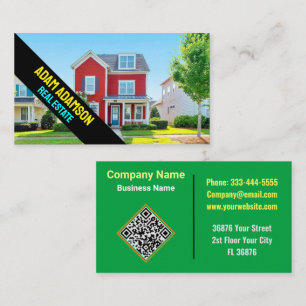 Professional Real Estate (QR Code) Home Broker Business Card