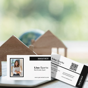 Professional Real Estate QR Logo Photo Business Card