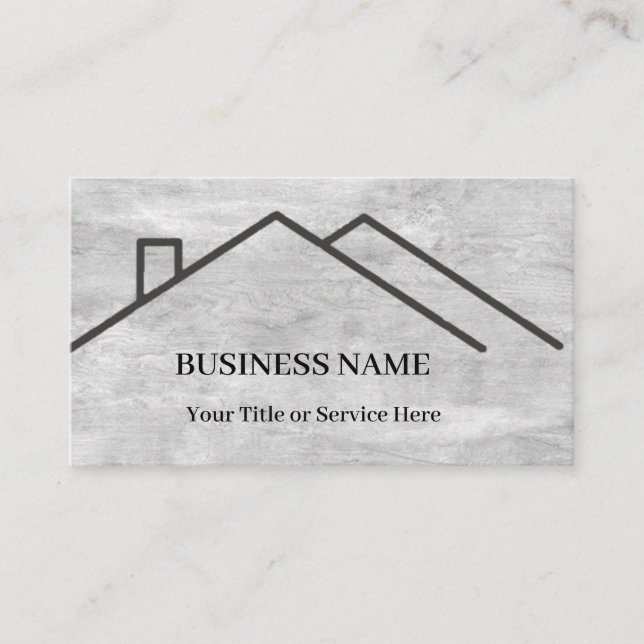 Professional Real Estate Roof Logo Business Card (Front)