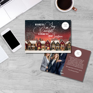 Professional Real Estate Team Photo Custom Logo Holiday Card