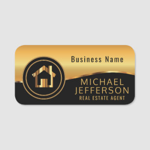 Professional Realtor - Black and Gold Name Tag