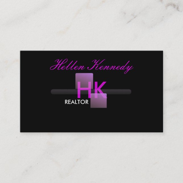 Professional Realtor Monogram Business Cards (Front)