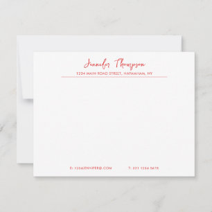 Professional Red and White Script Business Card