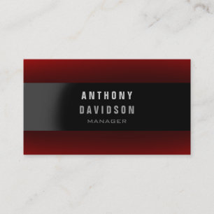 Professional Red Black Grey Manager Business Card