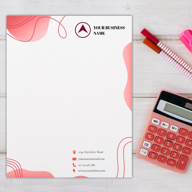 Professional red design, custom logo & business na custom letterhead (Creator Uploaded)