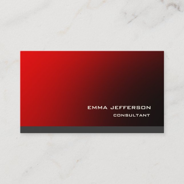 Professional Red Grey Trendy Modern Impressive Business Card (Front)