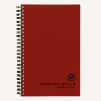 Professional Red Monogram 5.5 x 8.5 Spiral