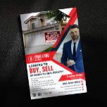 Professional Red Real Estate Agent Buy Sell Invest<br><div class="desc">Elevate your real estate marketing with this modern and professional flyer template! This eye-catching design is perfect for attracting potential clients and showcasing your listings. You can easily edit the text, and images to match your brand. The template features a clean layout with space for your logo, contact information, and...</div>