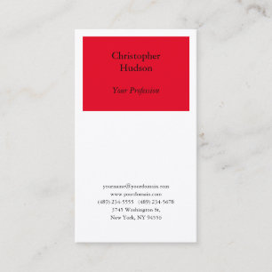 Professional Red & White Plain Premium Silk Business Card