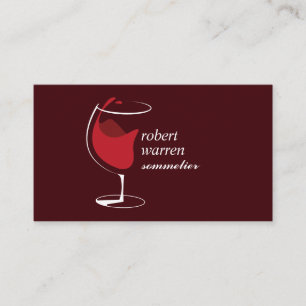 Professional  red wine glass Sommelier winemaker Business Card