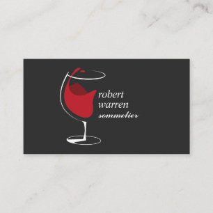 Professional red wine glass Sommelier winemaker Business Card