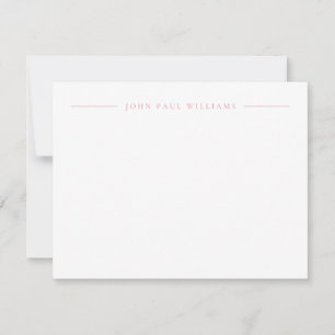 Professional Refined Modern Centre Name Blush Pink Card