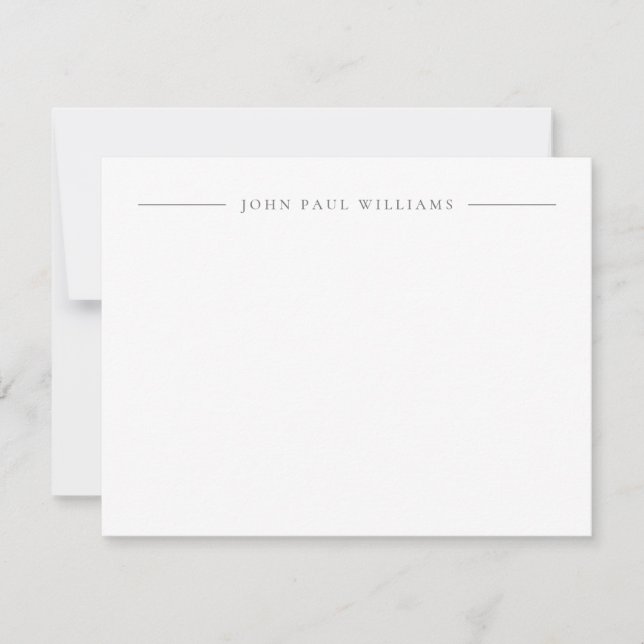 Professional Refined Modern Centre Name Silver Card (Front)