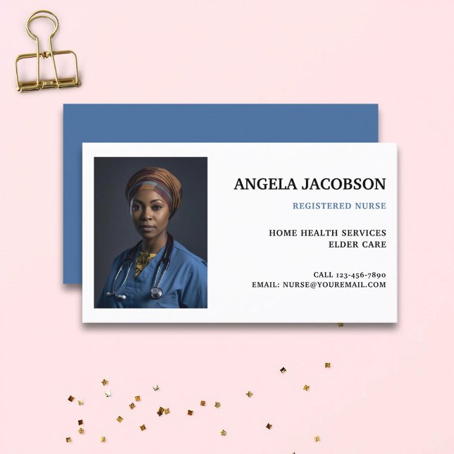 Professional Registered Nurse Photo Business Card (Creator Uploaded)