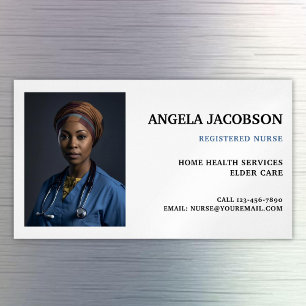 Professional Registered Nurse Photo Magnetic Business Card