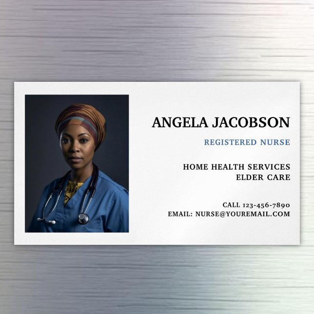 Professional Registered Nurse Photo Magnetic Business Card (Creator Uploaded)