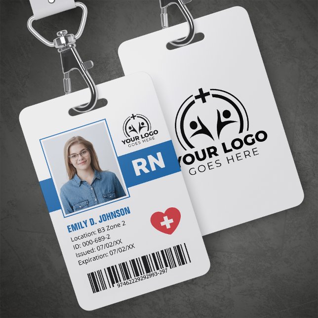 Professional Registered Nurse RN Photo & Barcode ID Badge (Creator Uploaded)