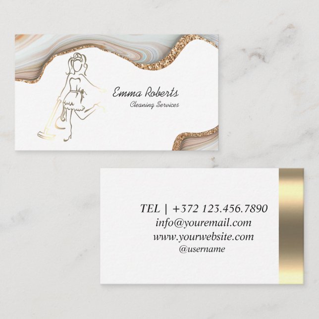 Professional Reliable Cleaning Services  Business Card (Front/Back)