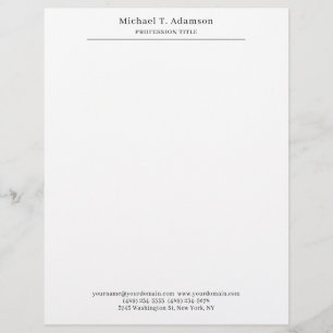 Professional Retro Style Elegant Plain Simple Custom Letterhead