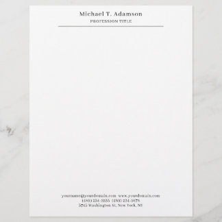 Professional Retro Style Elegant Plain Simple Custom Letterhead
