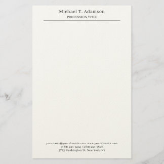 Professional Retro Style Elegant Plain Simple Stationery