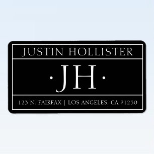 Professional Return Address Label   Black & White