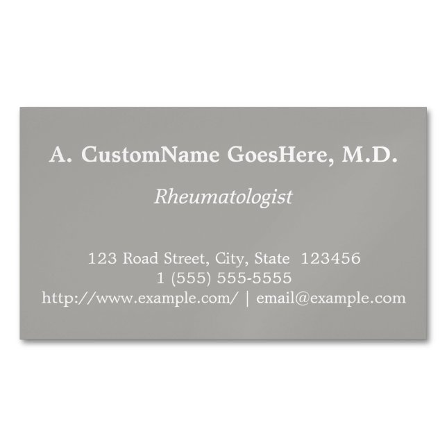 Professional Rheumatologist Magnetic Business Card (Front)