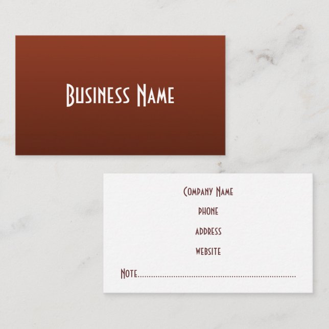 Professional Rich Rust Business Card (Front/Back)