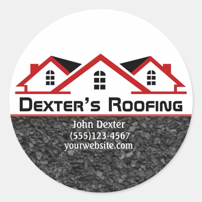 Professional Roofing Company Construction Business Classic Round Sticker (Front)