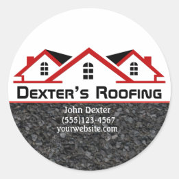 Professional Roofing Company Construction Business Classic Round Sticker