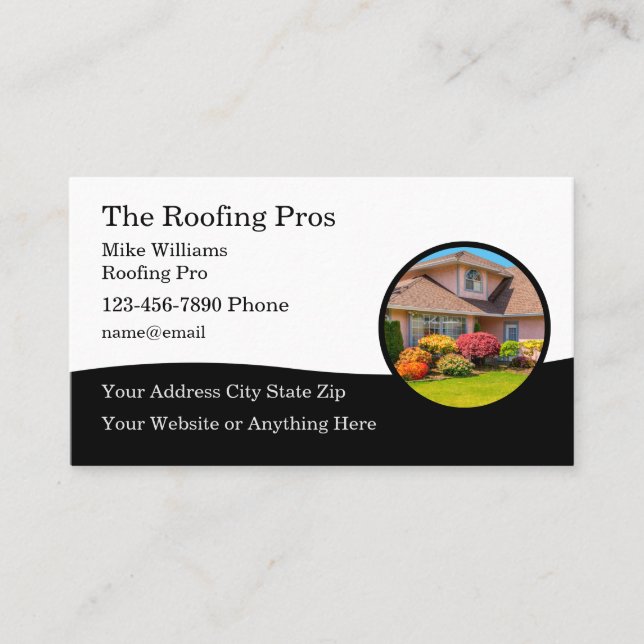 Professional Roofing Contractor Business Cards (Front)