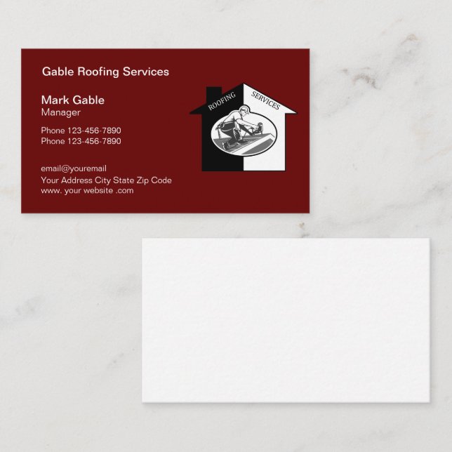 Professional Roofing Logo New Business Cards (Front/Back)