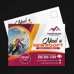 Professional Roofing Repairs Installation Service Postcard
