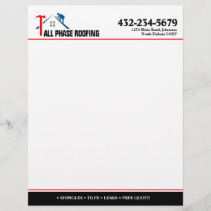 Professional Roofing Service Custom Letterhead