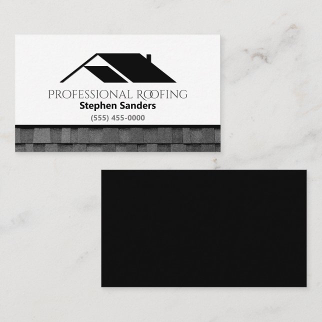Professional Roofing Shingles Construction Business Card (Front/Back)
