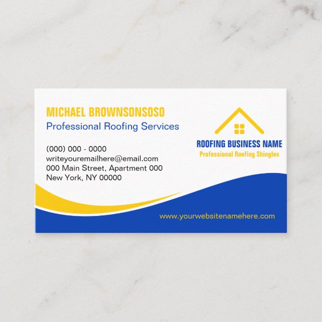 Professional Roofing Shingles Construction Business Card (Front)