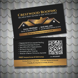 Professional Roofing Solutions Contractor Services Business Card