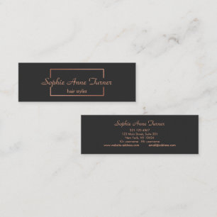 Professional Rose Gold Broken Frame Dark Grey Mini Business Card