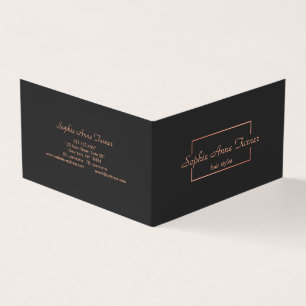 Professional Rose Gold Broken Frame on Dark Grey Business Card