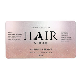 Professional rose gold ombre HAIR serum label