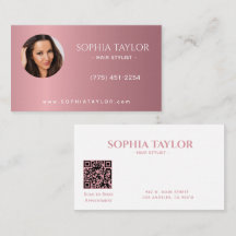 Professional Rose Gold Photo QR Code Hair Stylist