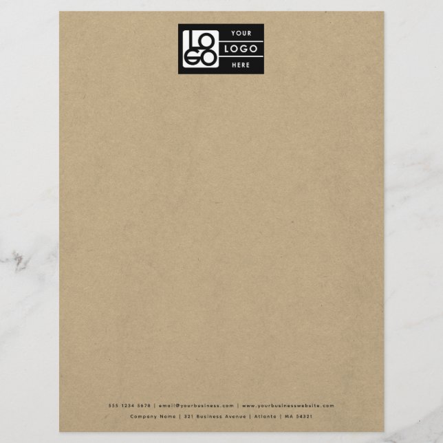 Professional Rustic Kraft Business Logo Letterhead (Front)