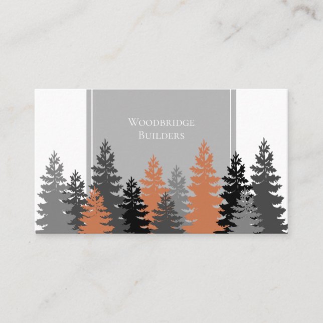 Professional Rustic Trees Simple Business Card (Front)