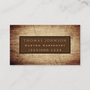 Professional Rustic Wood Worker Carpentry Business Card