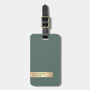  Professional Sage and Gold Minimalist Custom Luggage Tag