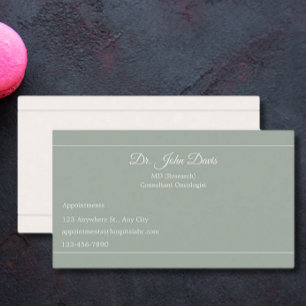 Professional Sage Green Beige Minimalist Trendy Business Card