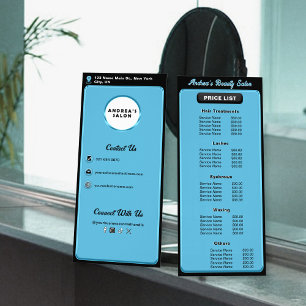 Professional Salon Add Logo Cute Services & Prices Rack Card