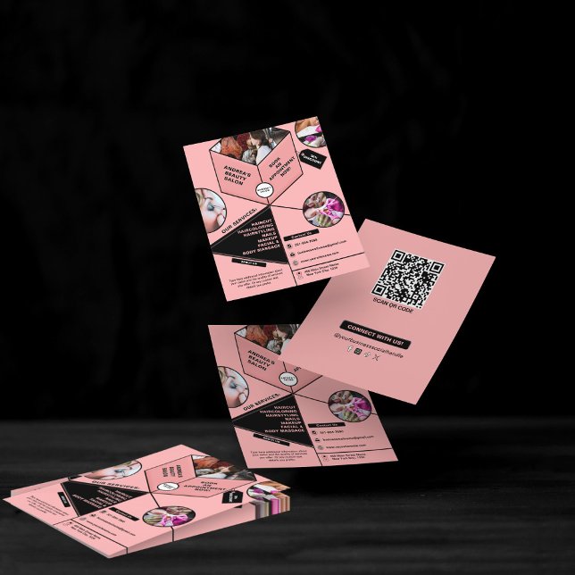 Professional Salon Modern Blush Pink Add Photos Flyer (Creator Uploaded)